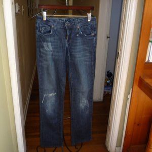 GENETIC DENIM JEANS SZ 27 MADE IN USA DISTRESS STRETCH BOOCUT NW